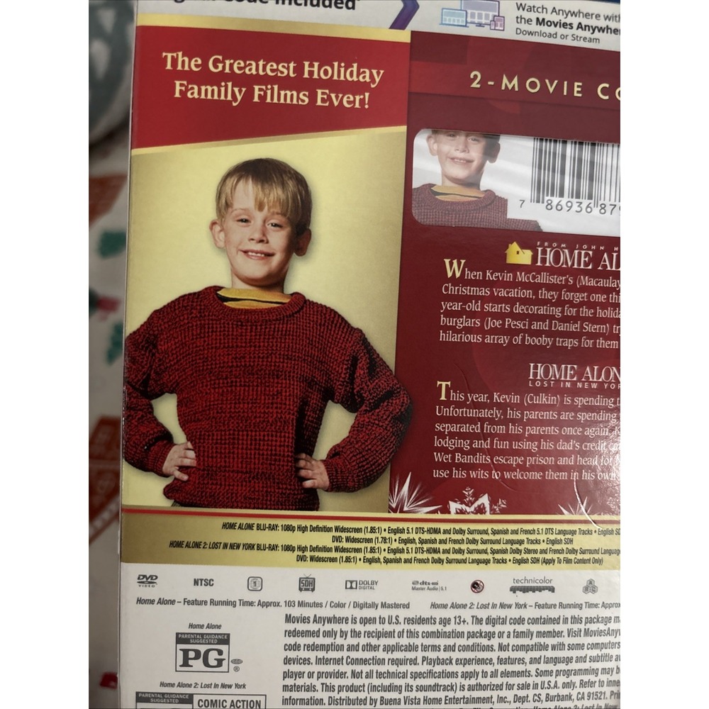 Home Alone & Home Alone 2 -Blu Ray/Dvd/Digital Disney Movie Club Exclusive - NEW - Picture 5 of 5